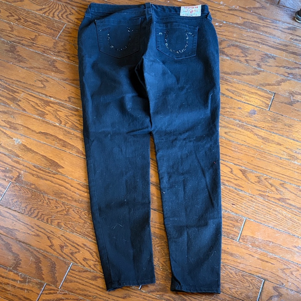 True Religion Black Women's Jeans with Embellished Back Pockets